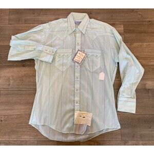 Rockmount Ranch Wear Mens M Snap Button Striped Cowboy Western Shirt READ